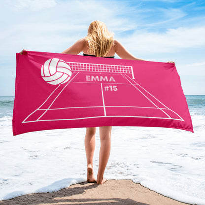 Custom Volleyball Beach Towel Personalized Volleyball Gift