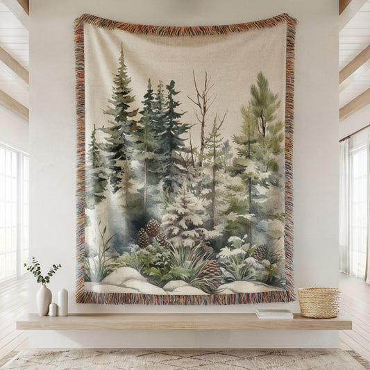 Custom Woven Tree Blanket Forest Wall Tapestry
