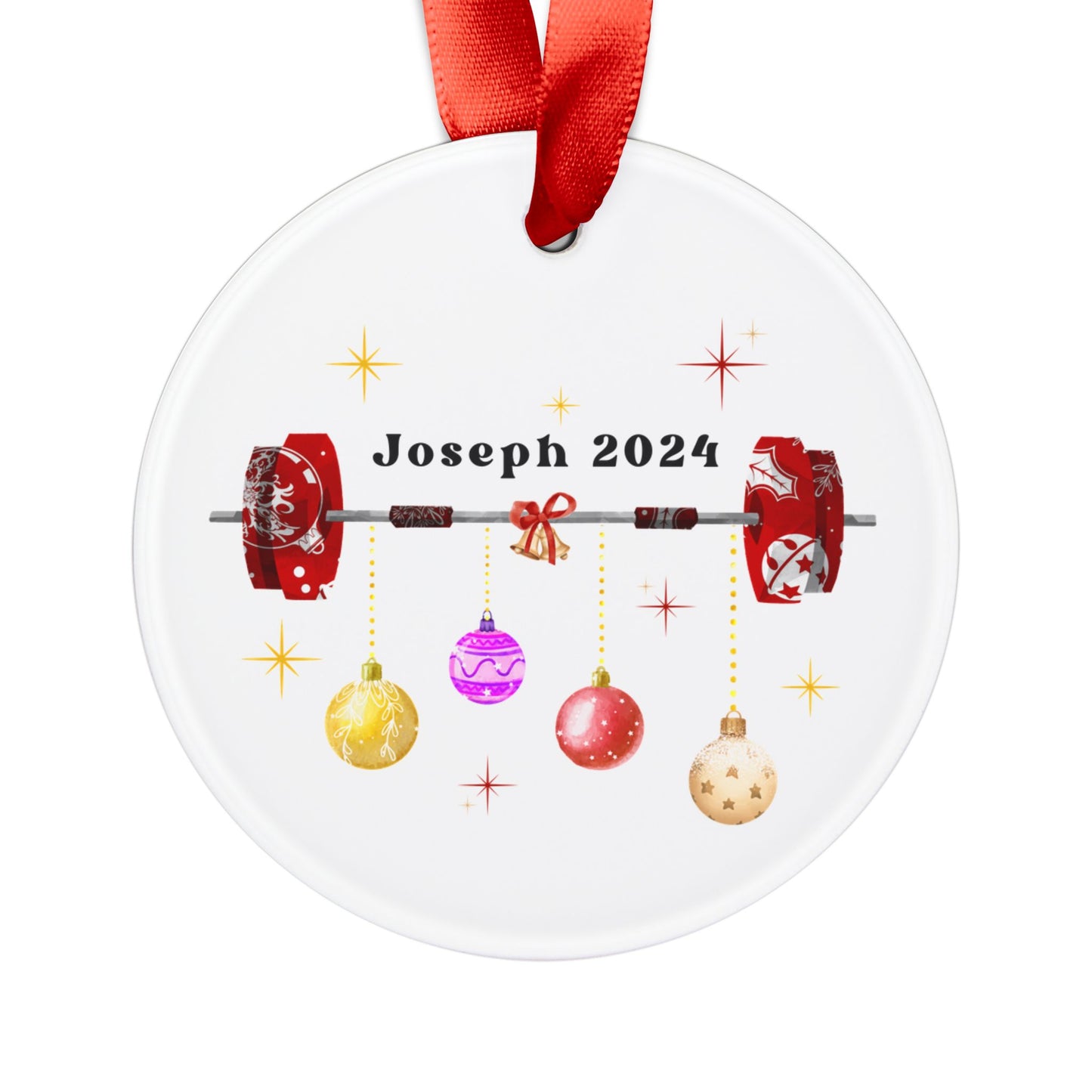 Personalized Weightlifting Ornament