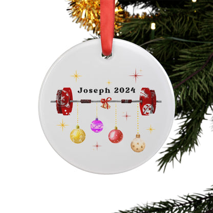 Personalized Weightlifting Ornament