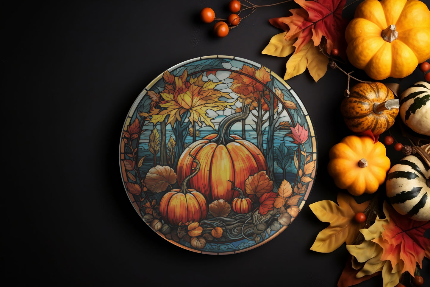 Rustic Fall Pumpkin Thermosaf Polymer Plastic Plates