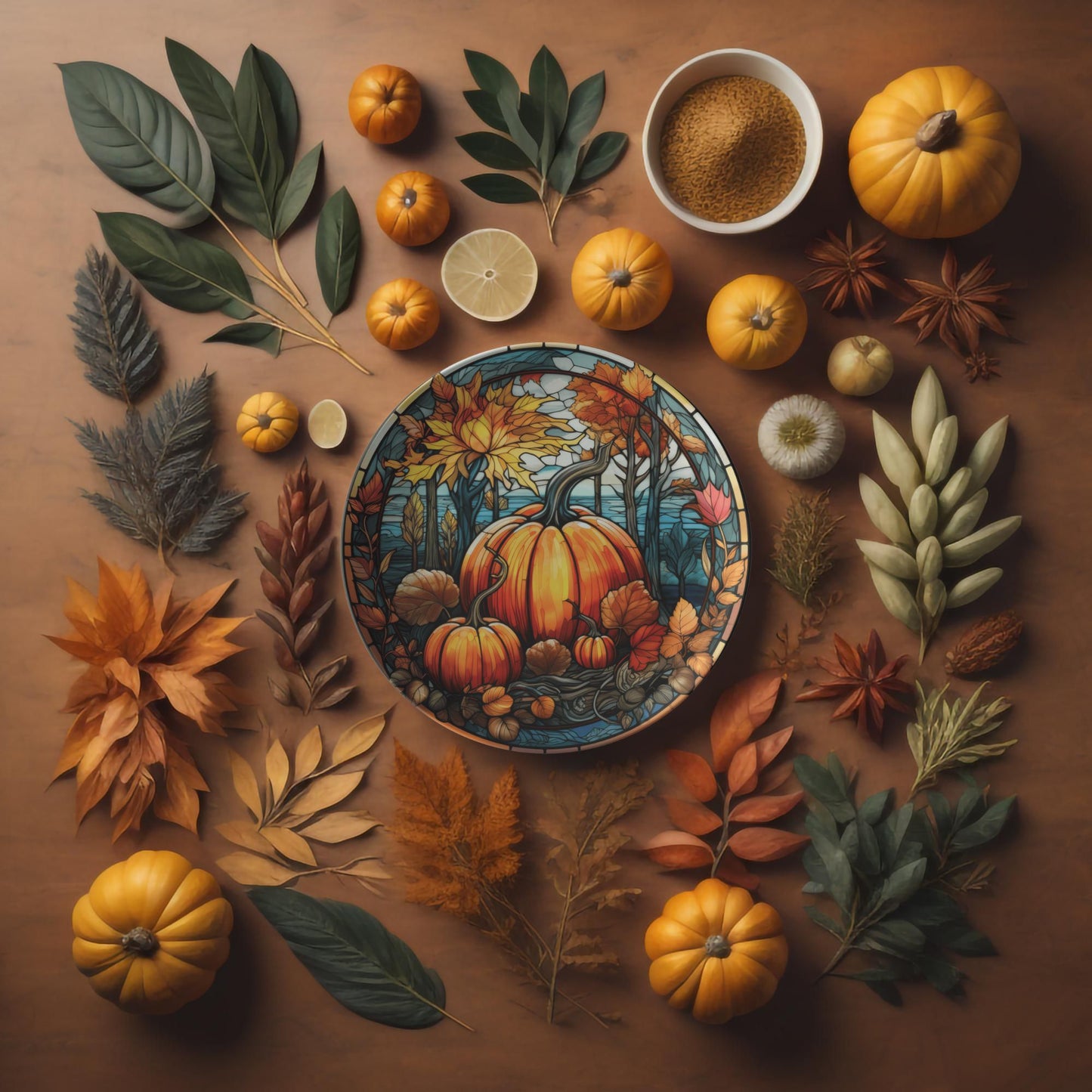 Rustic Fall Pumpkin Thermosaf Polymer Plastic Plates