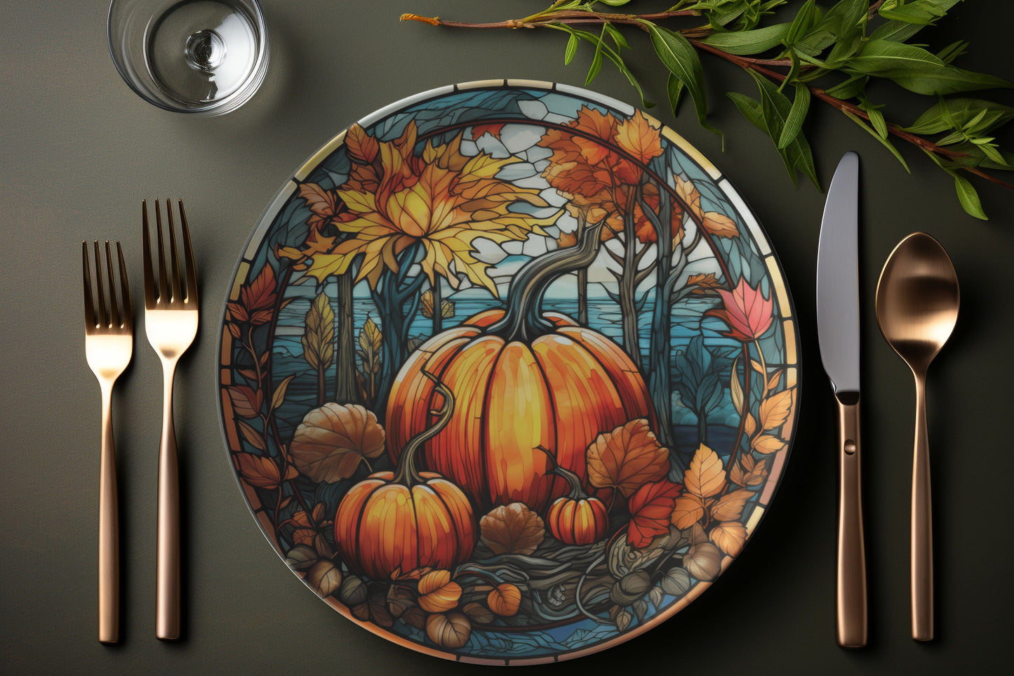 Rustic Fall Pumpkin Thermosaf Polymer Plastic Plates