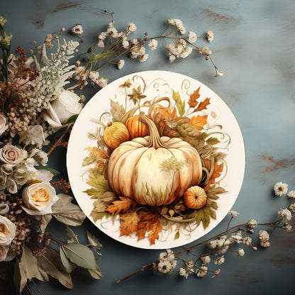 Bone China Boho Pumpkin Plates Fall Decor