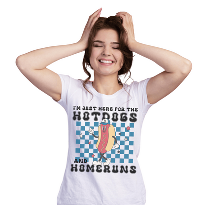 Hotdogs and Homeruns Women's Short Sleeve Baseball T-Shirt