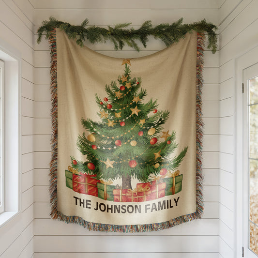 Personalized Woven Christmas Blanket