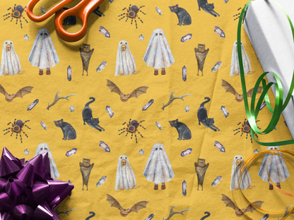 Ghost Wrapping Paper Cute Halloween Wrapping Paper 6 Foot Holiday Wrapping Paper Roll Halloween Birthday Wrapping Paper