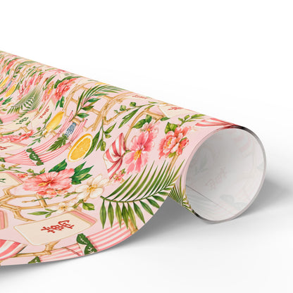 Pink Mahjong Wrapping Paper