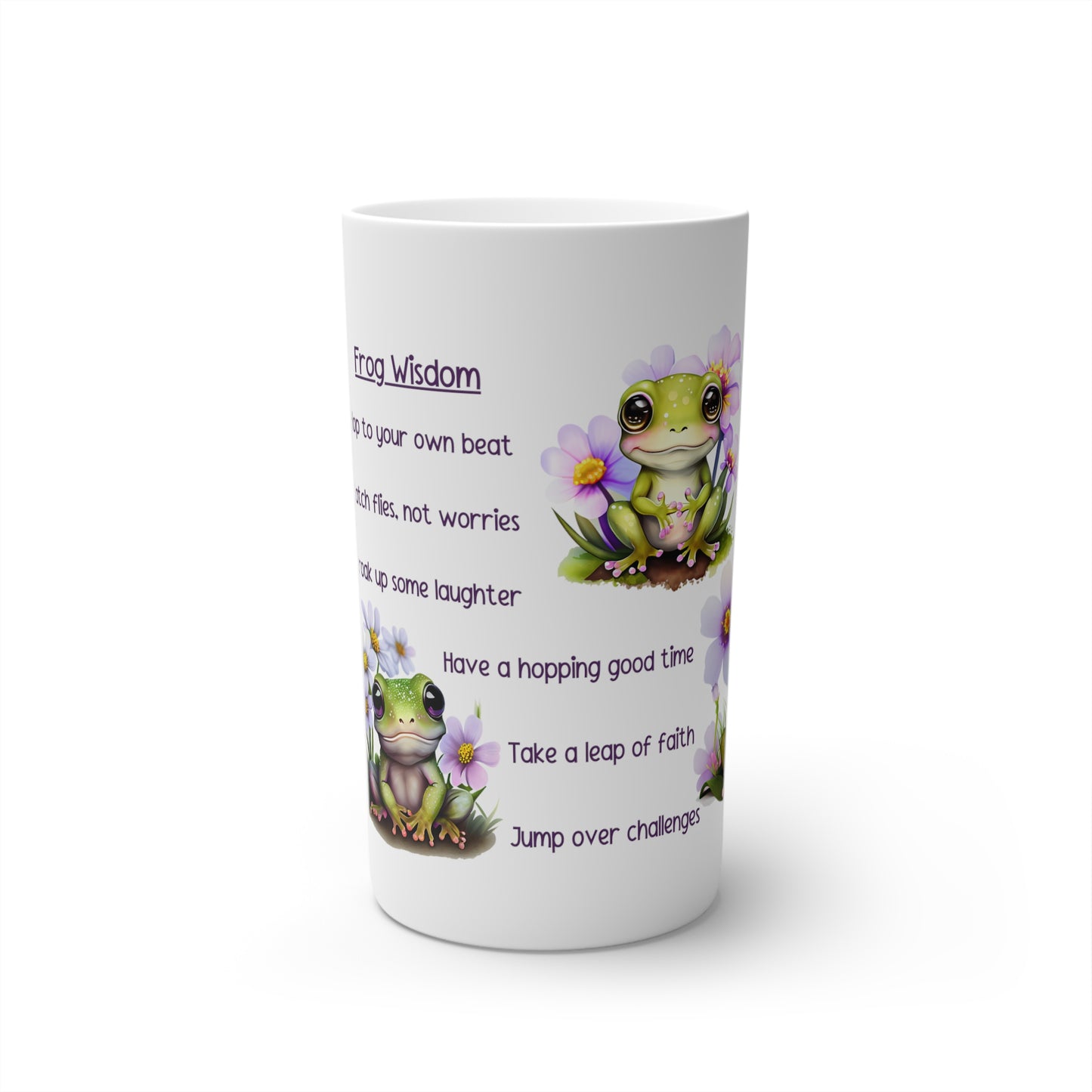 12 oz Ceramic Mug Frog Coffee Cup Filled With Frog Wisdom