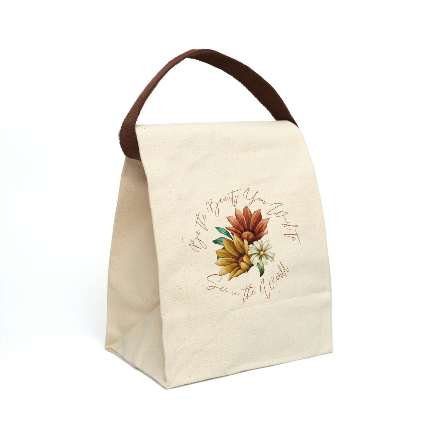 Floral Canvas Lunch Tote Bag