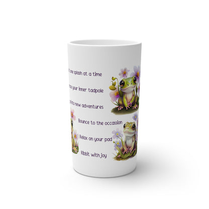 12 oz Ceramic Mug Frog Coffee Cup Filled With Frog Wisdom