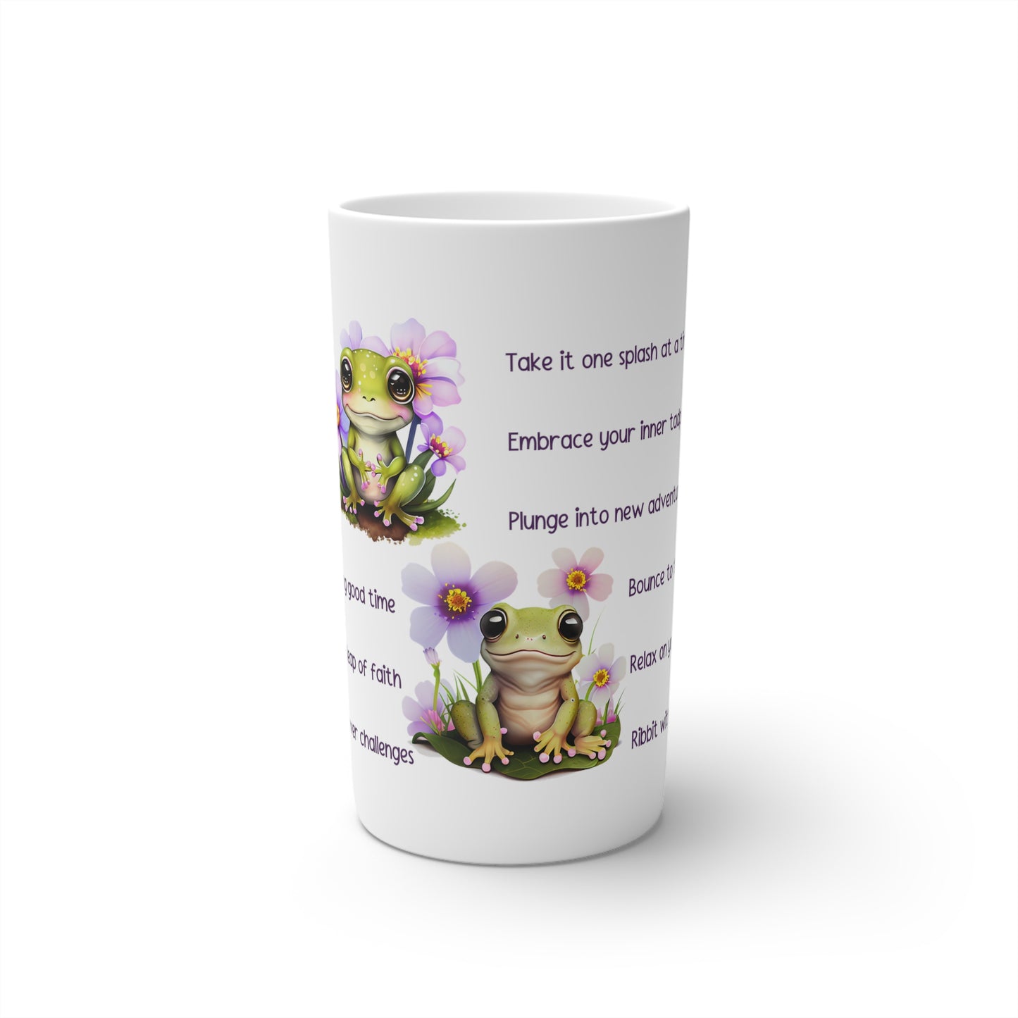 12 oz Ceramic Mug Frog Coffee Cup Filled With Frog Wisdom