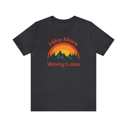 Men's Hiking Jersey Short Sleeve Tee, Hike More Worry Less T-shirt