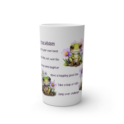 12 oz Ceramic Mug Frog Coffee Cup Filled With Frog Wisdom