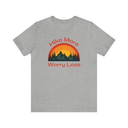 Men's Hiking Jersey Short Sleeve Tee, Hike More Worry Less T-shirt