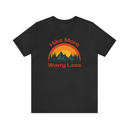 Men's Hiking Jersey Short Sleeve Tee, Hike More Worry Less T-shirt