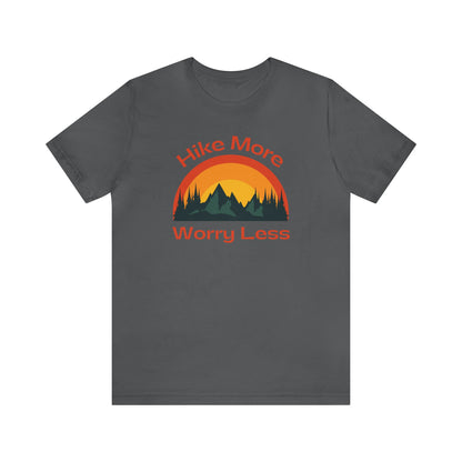 Men's Hiking Jersey Short Sleeve Tee, Hike More Worry Less T-shirt